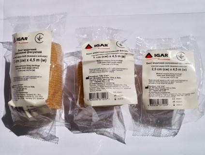 Бинт медичний когезивний фіксуючий ТМ IGAR 10 см х 4,5м